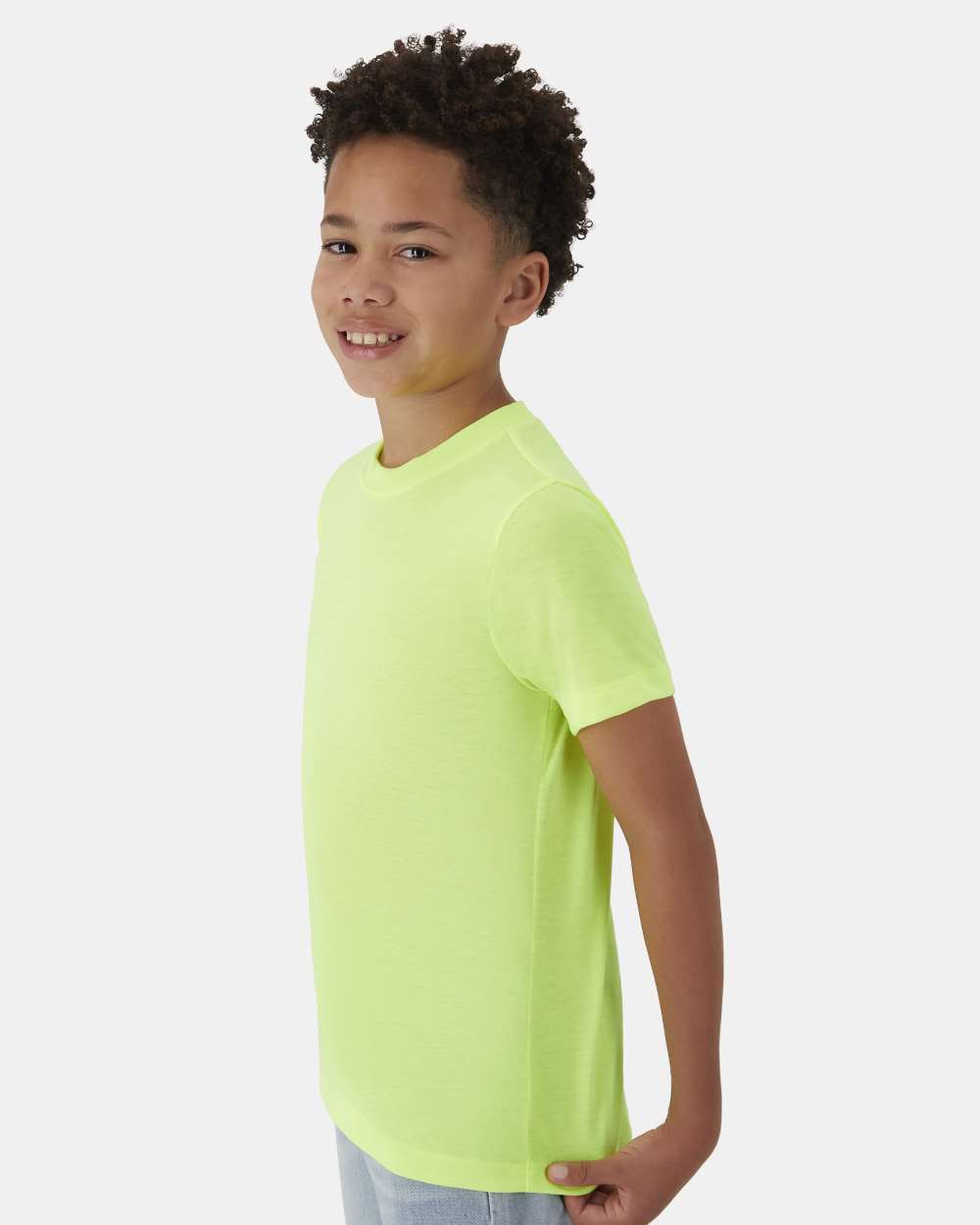 Youth Cool DRI® Cotton Touch T-Shirt - OnModelSide - B10200162 - Safety Green