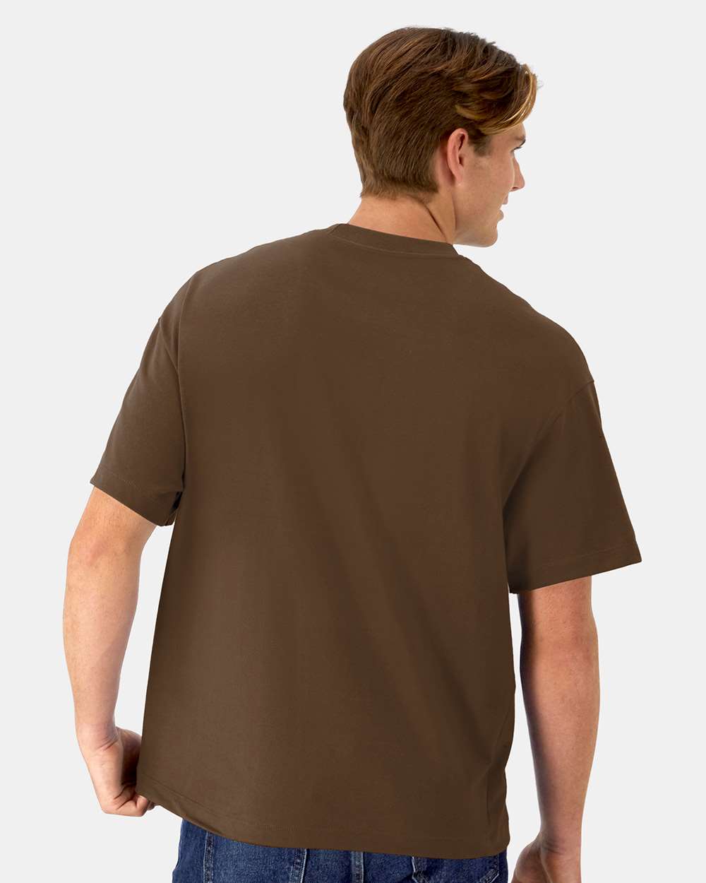 Beefy-T® Retro Street T-Shirt - OnModelBack - B10300553 - Army Brown