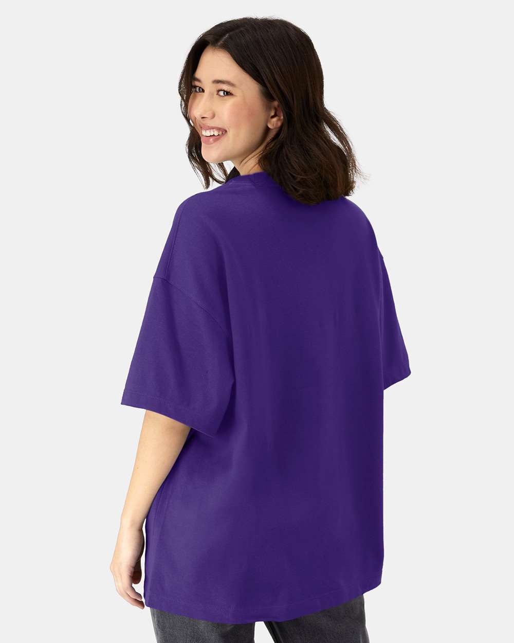 Beefy-T® Retro Street T-Shirt - OnModelBack - B10300673 - Athletic Purple