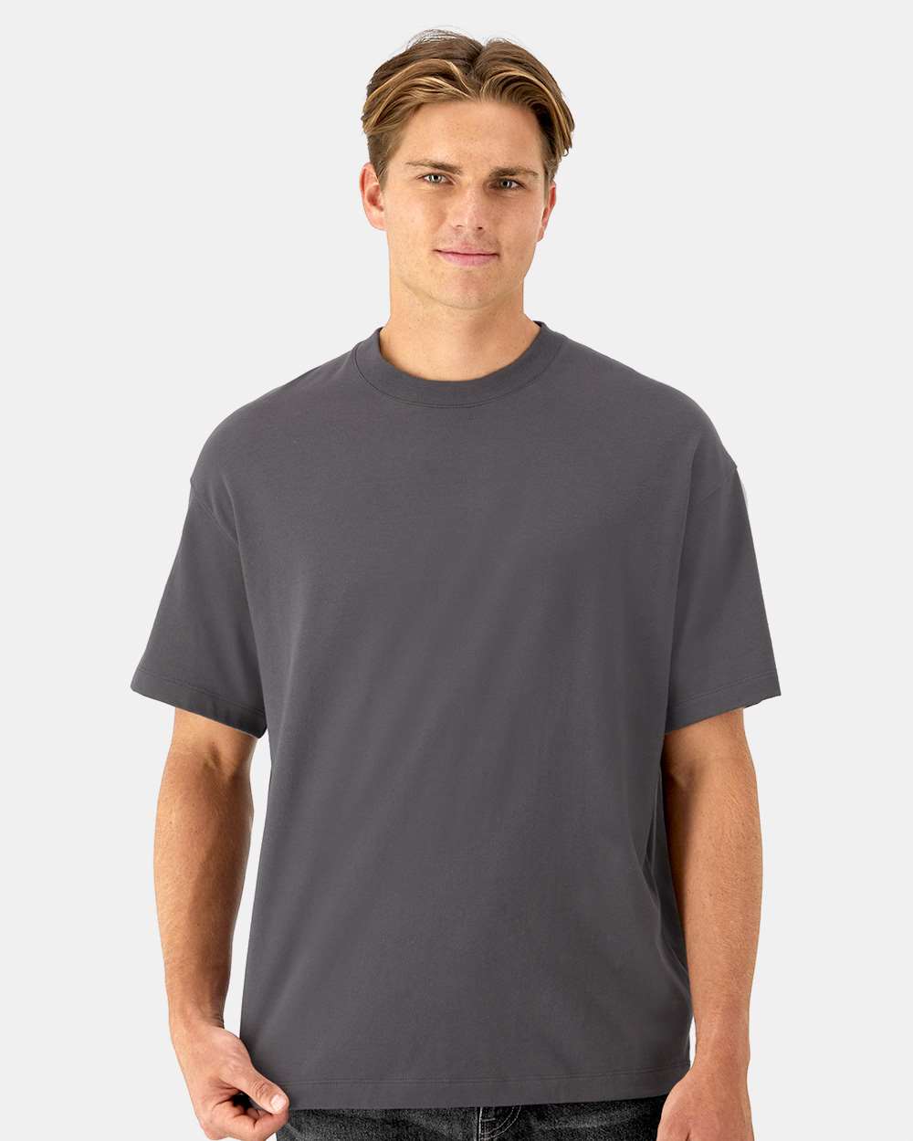 Beefy-T® Retro Street T-Shirt - OnModelFront - B10300513 - Smoke Grey
