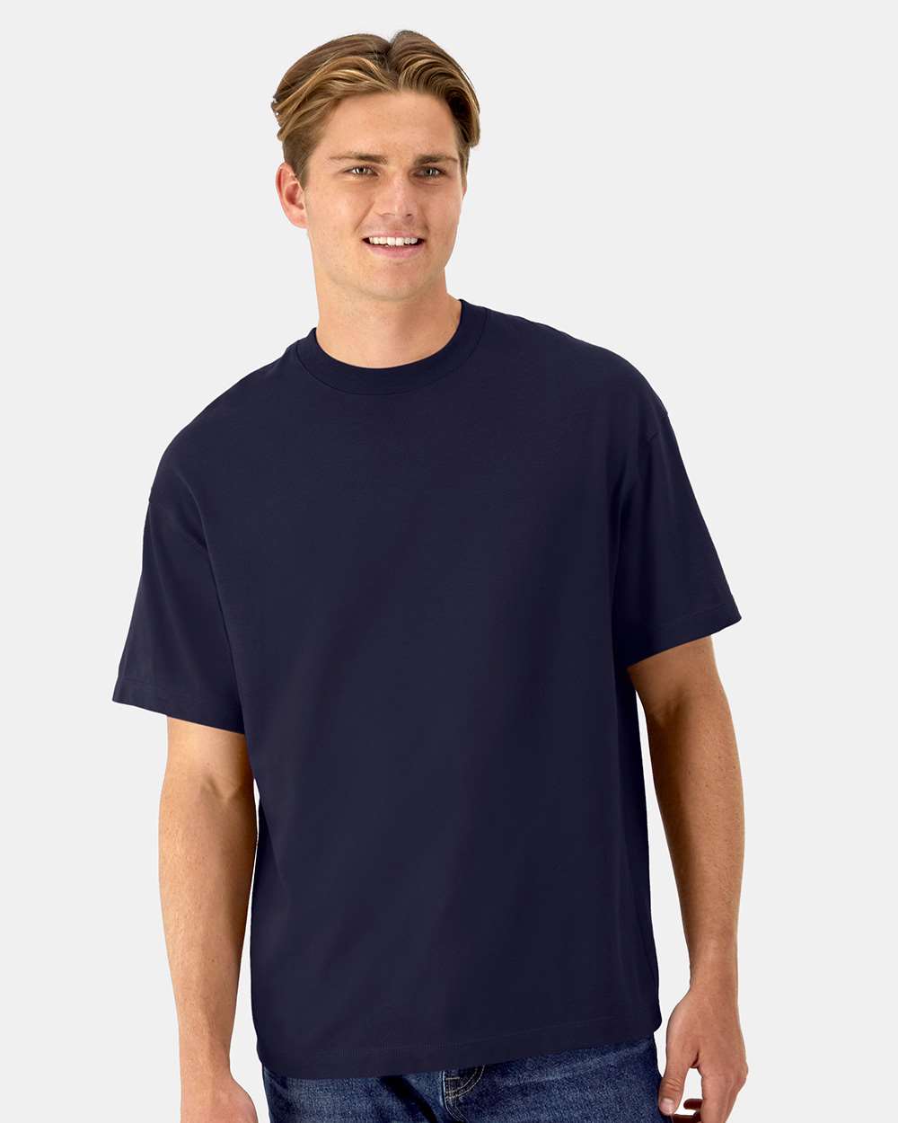 Beefy-T® Retro Street T-Shirt - OnModelFront - B10300653 - Athletic Navy