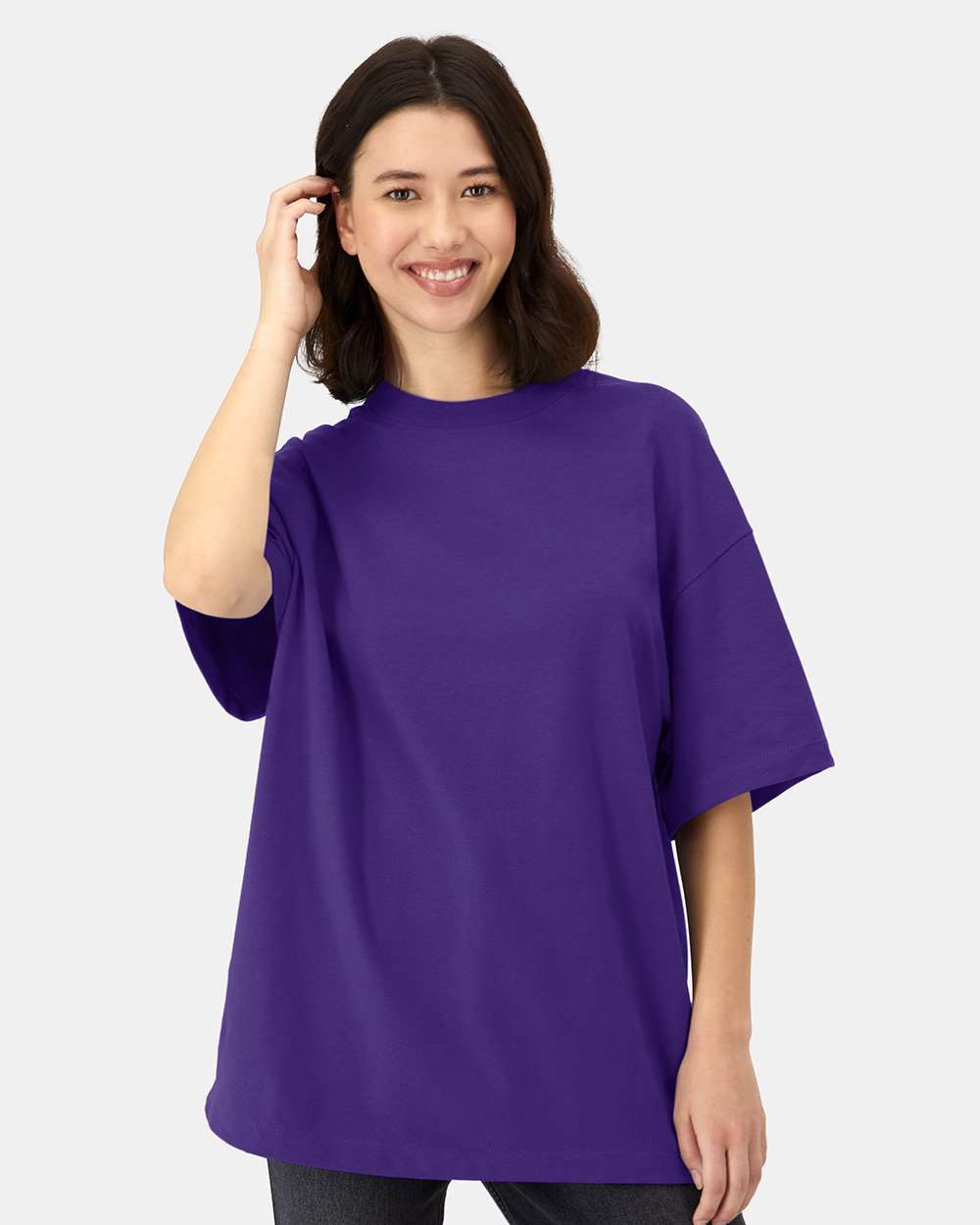 Beefy-T® Retro Street T-Shirt - OnModelFront - B10300673 - Athletic Purple
