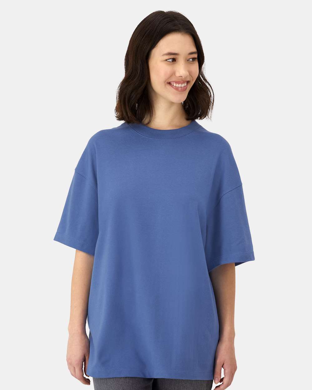 Beefy-T® Retro Street T-Shirt - OnModelFront - B10300683 - Denim Blue