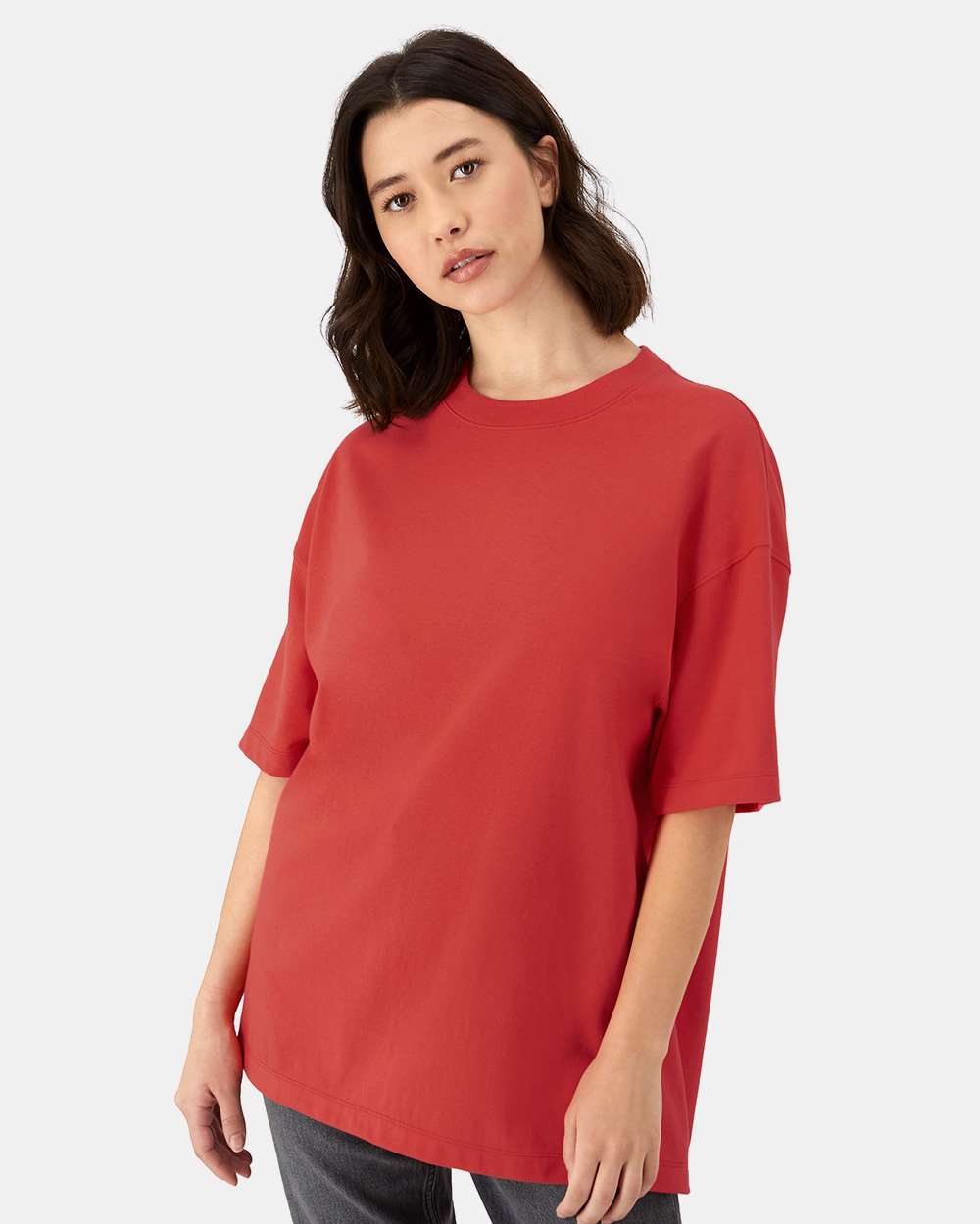 Beefy-T® Retro Street T-Shirt - OnModelFront - B10300773 - Poppy Red