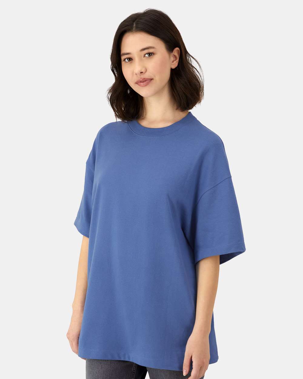 Beefy-T® Retro Street T-Shirt - OnModelSide - B10300683 - Denim Blue