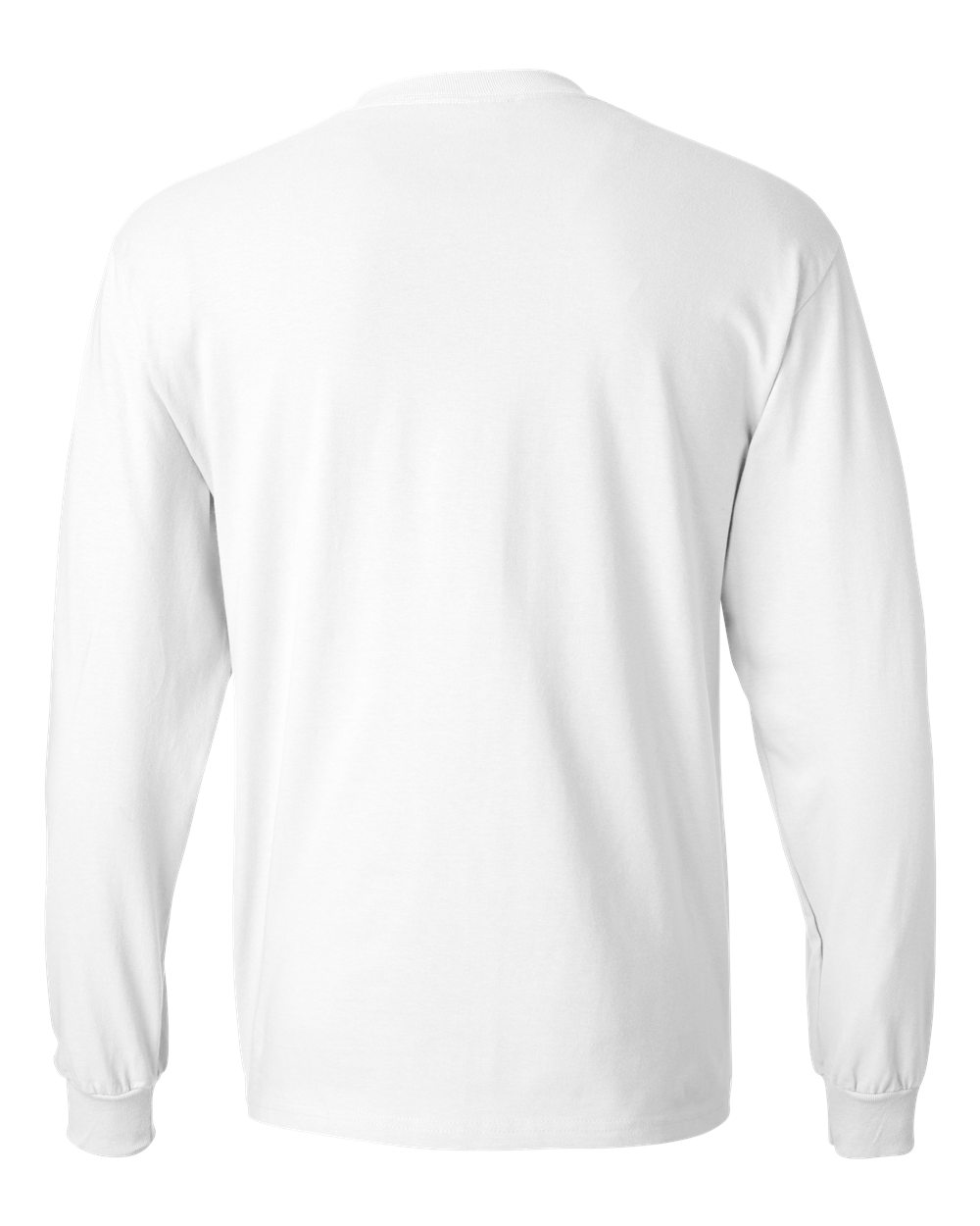 Unisex Beefy-T® Long Sleeve T-Shirt - Back - B08700003 - White