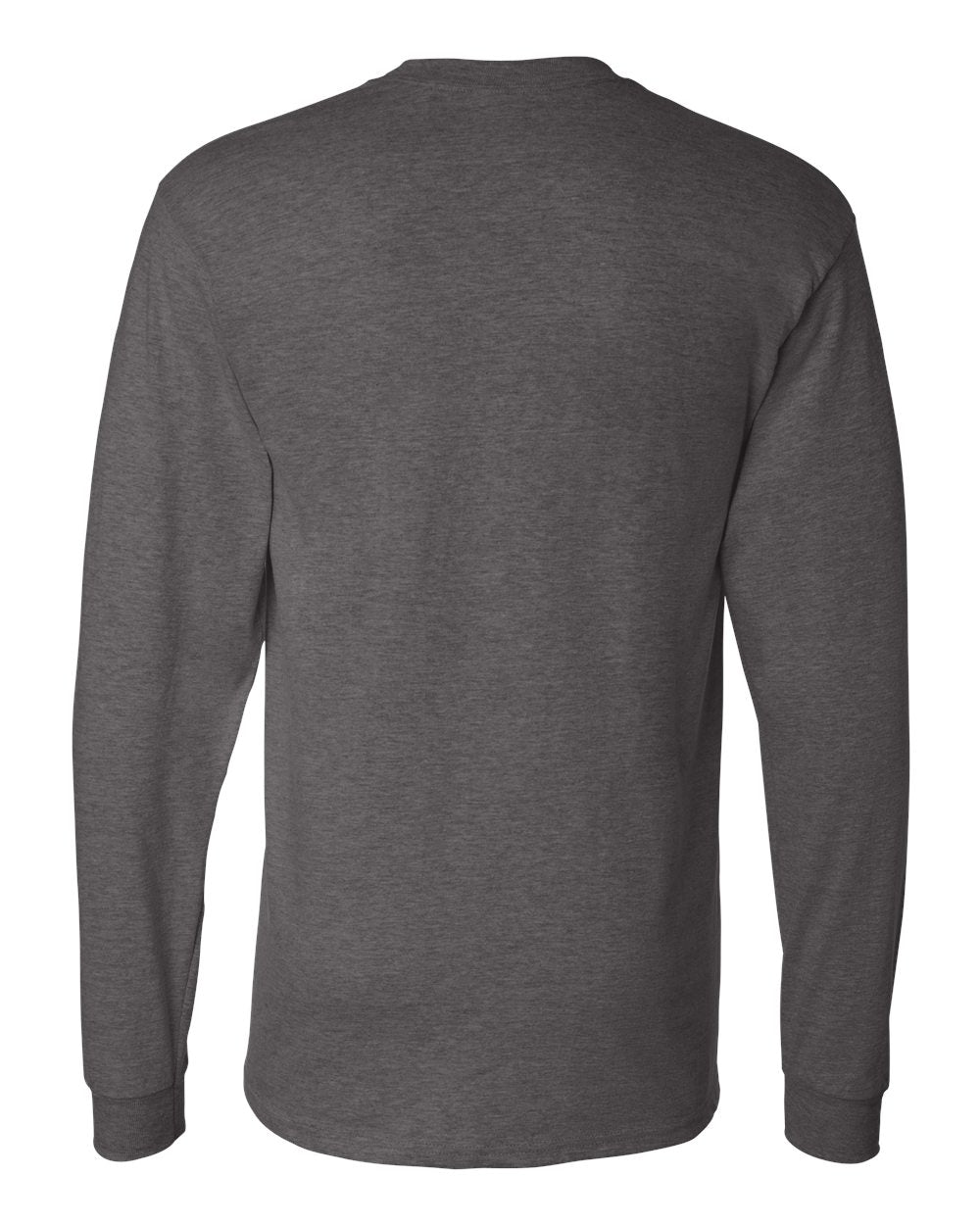Unisex Beefy-T® Long Sleeve T-Shirt - Back - B08700093 - Charcoal Heather
