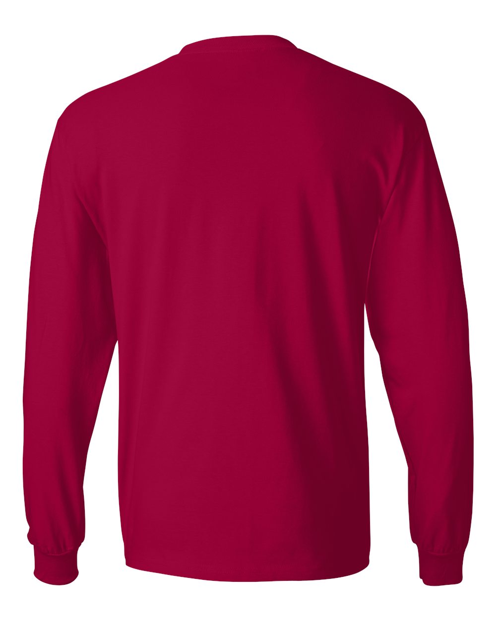 Unisex Beefy-T® Long Sleeve T-Shirt - Back - B08700223 - Deep Red