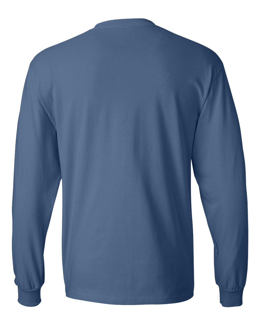 Unisex Beefy-T® Long Sleeve T-Shirt - Back - B08700683 - Denim Blue