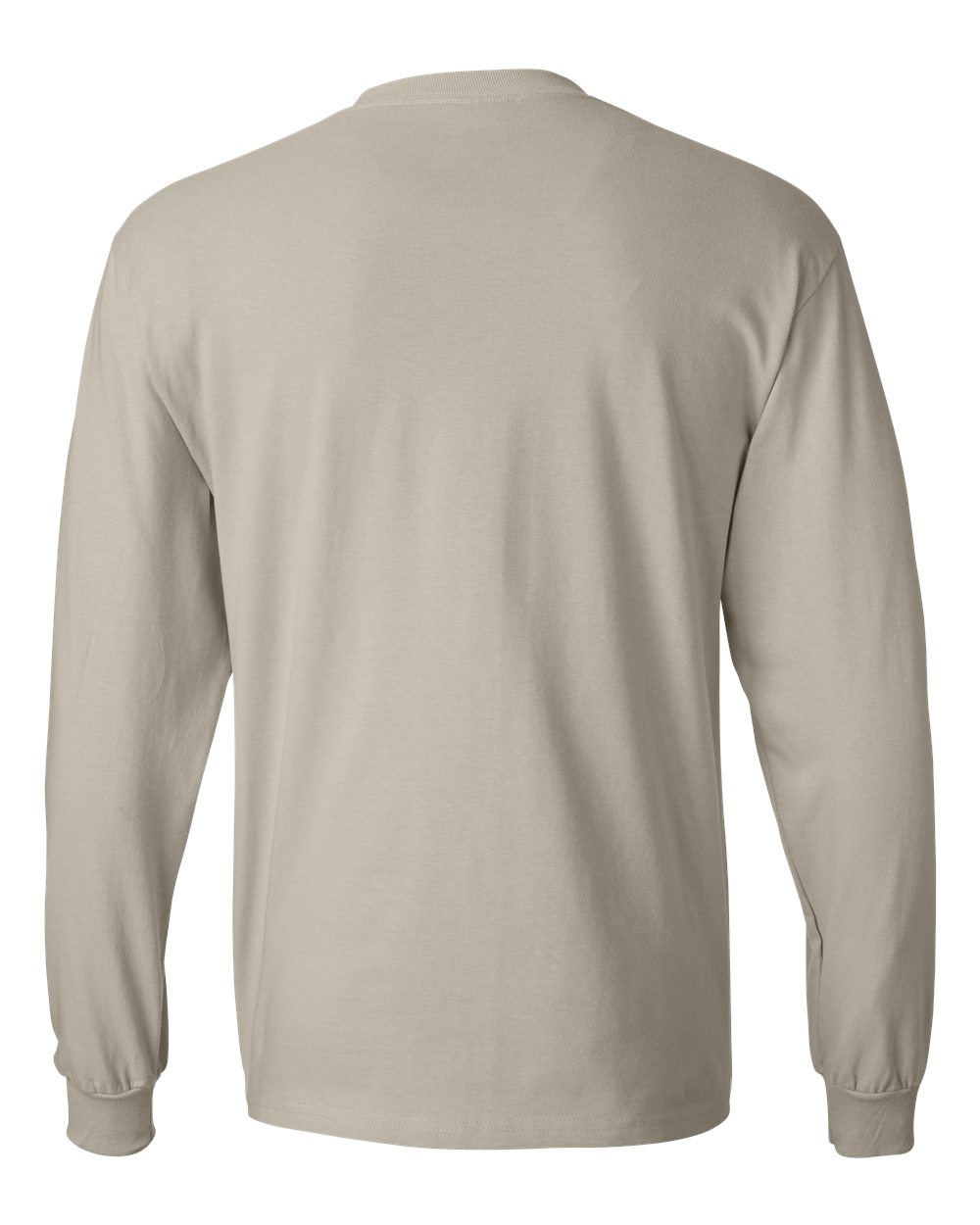 Unisex Beefy-T® Long Sleeve T-Shirt - Back - B08700733 - Sand