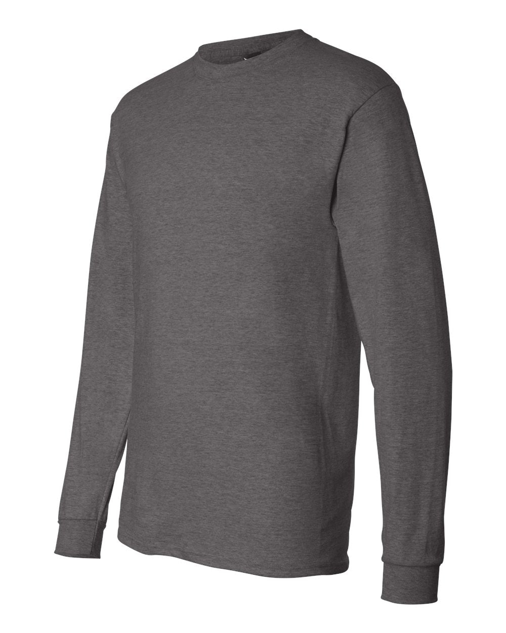 Unisex Beefy-T® Long Sleeve T-Shirt - Side - B08700093 - Charcoal Heather