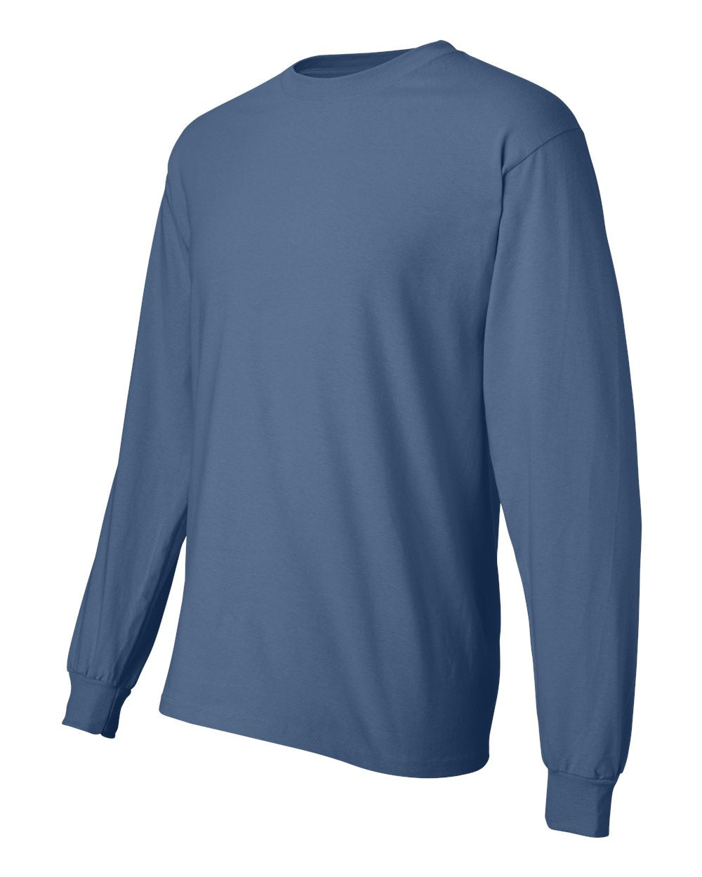 Unisex Beefy-T® Long Sleeve T-Shirt - Side - B08700683 - Denim Blue