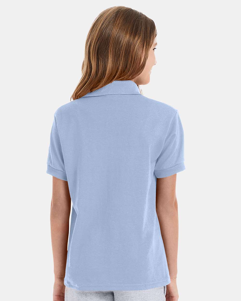 Youth Ecosmart® Jersey Polo - OnModelBack - B31000252 - Light Blue