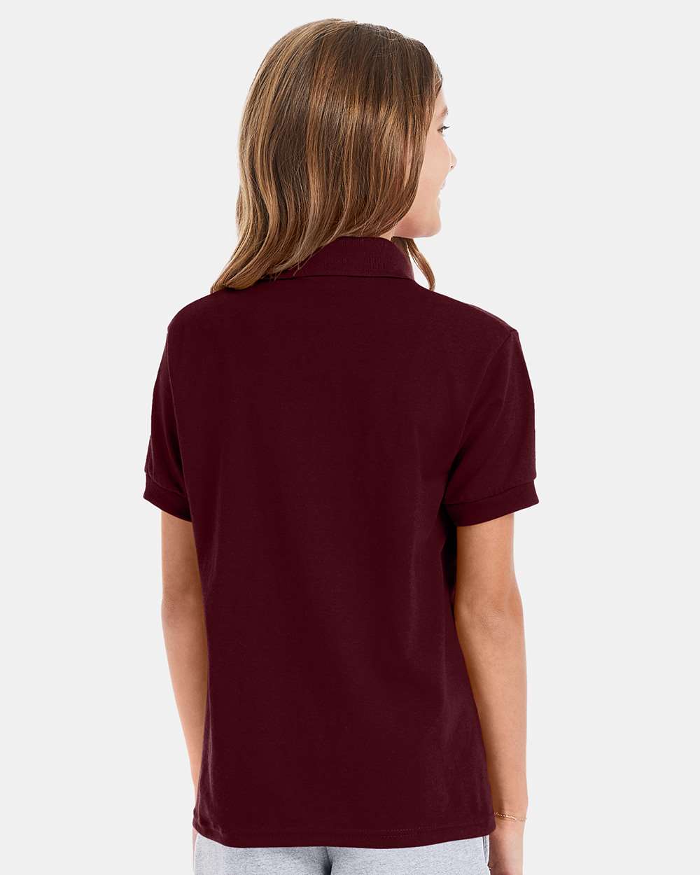 Youth Ecosmart® Jersey Polo - OnModelBack - B31000532 - Maroon