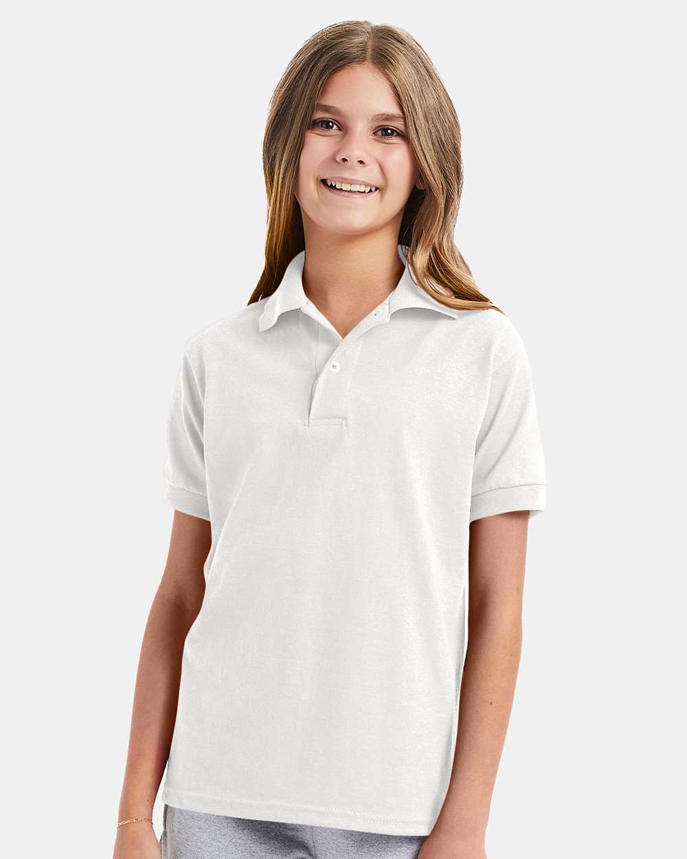 Youth Ecosmart® Jersey Polo - OnModelFront - B31000002 - White
