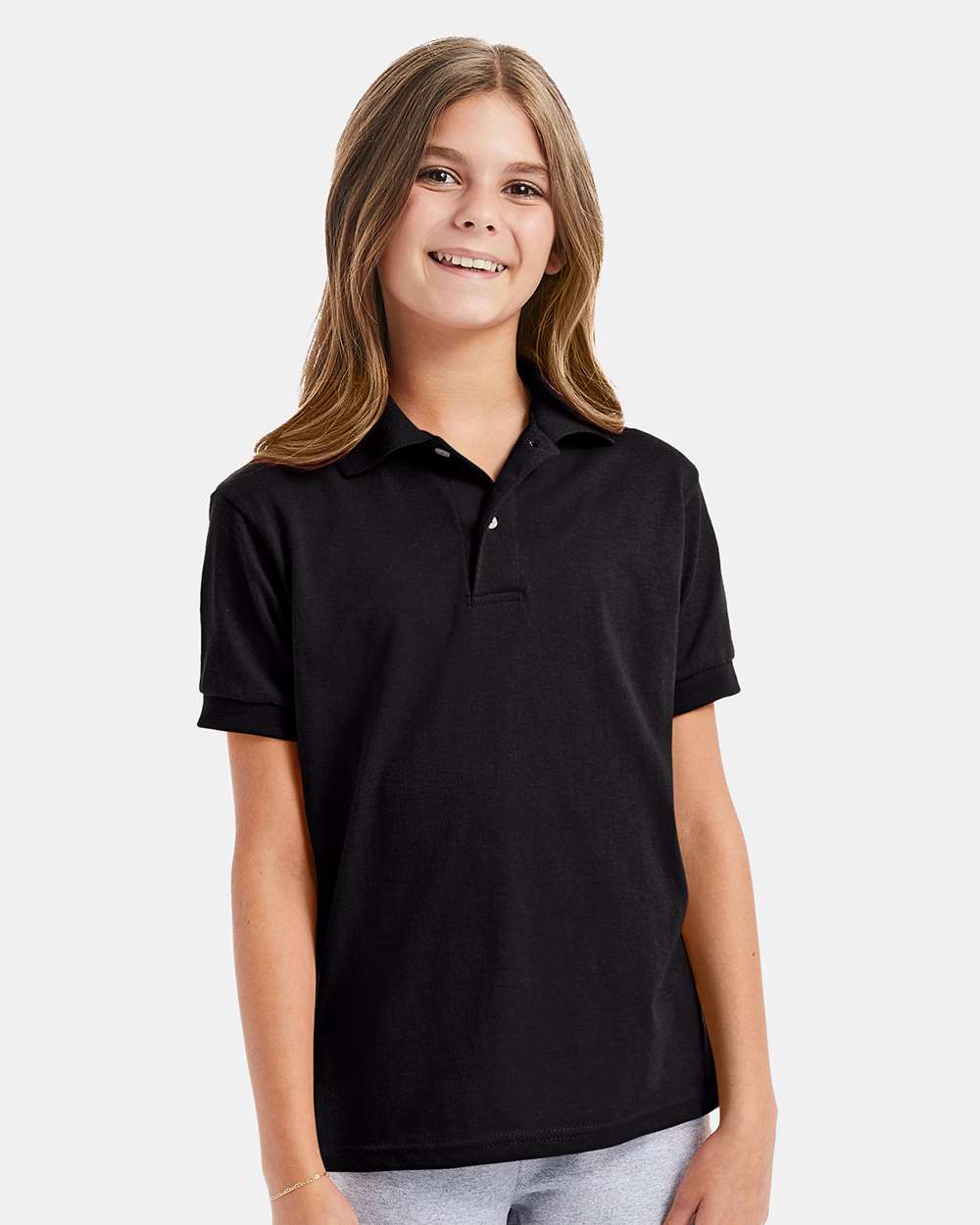 Youth Ecosmart® Jersey Polo - OnModelFront - B31000502 - Black