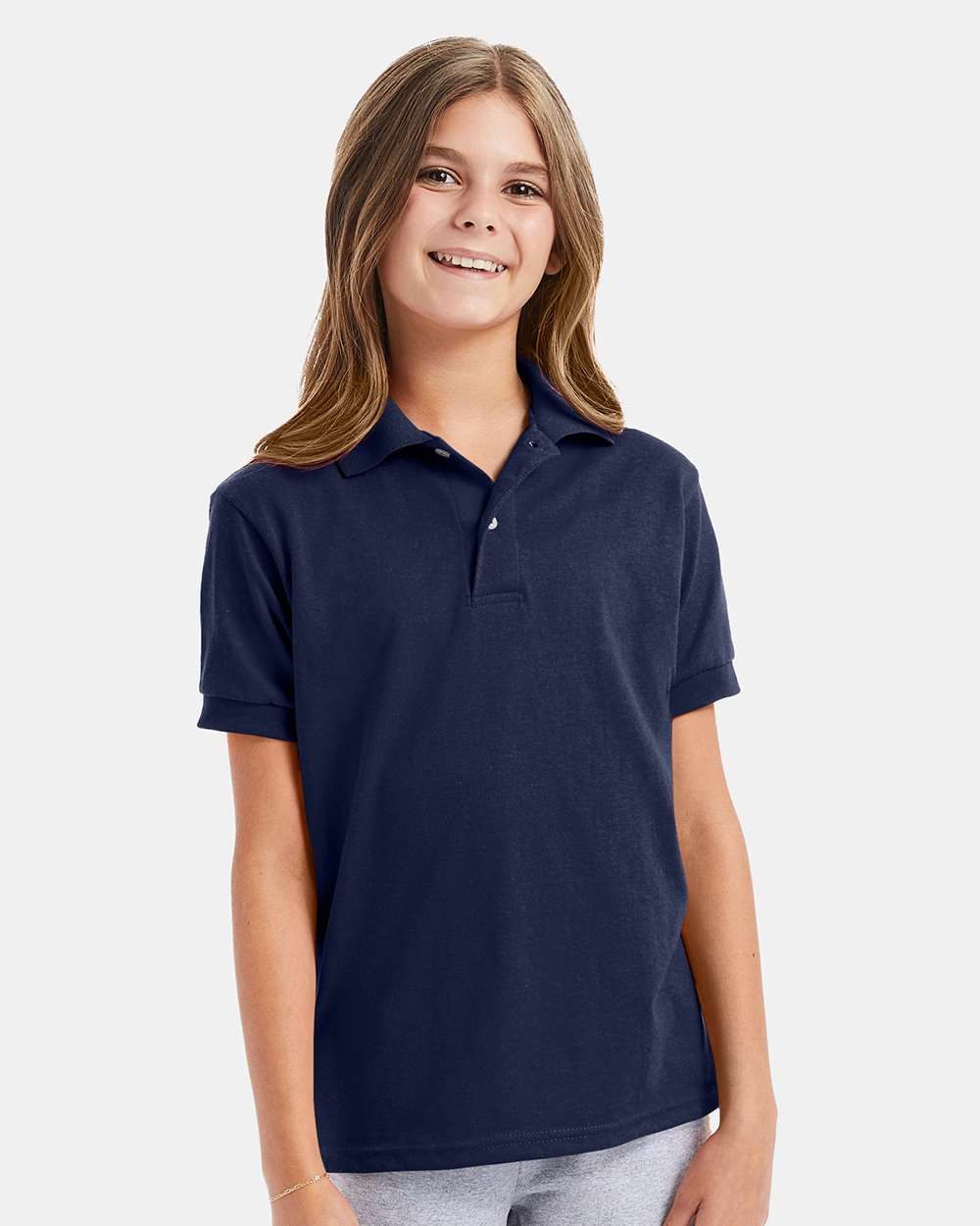 Youth Ecosmart® Jersey Polo - OnModelFront - B31000653 - Navy