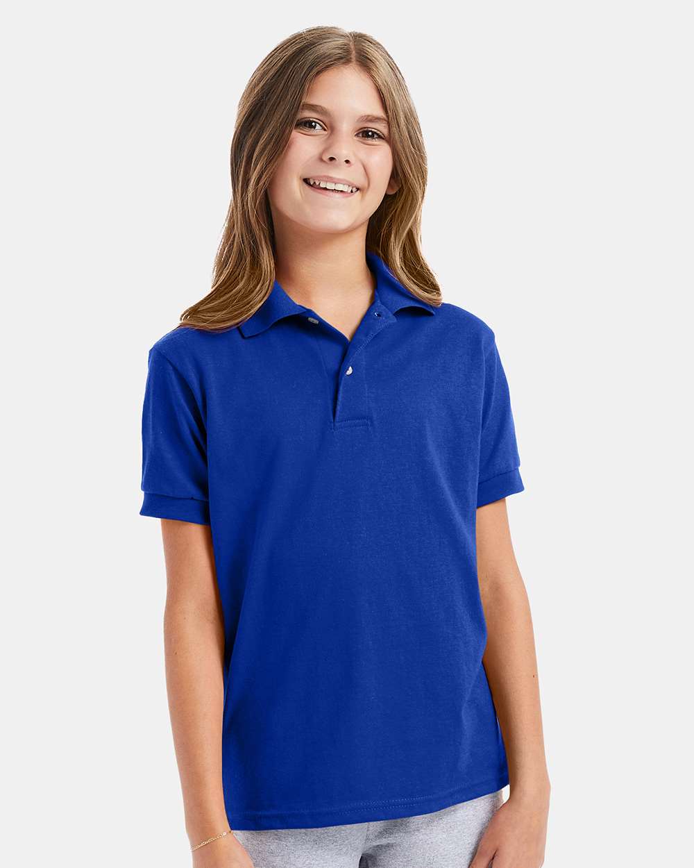 Youth Ecosmart® Jersey Polo - OnModelFront - B31000882 - Deep Royal