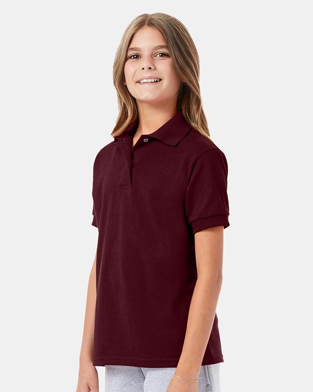 Youth Ecosmart® Jersey Polo - OnModelSide - B31000532 - Maroon