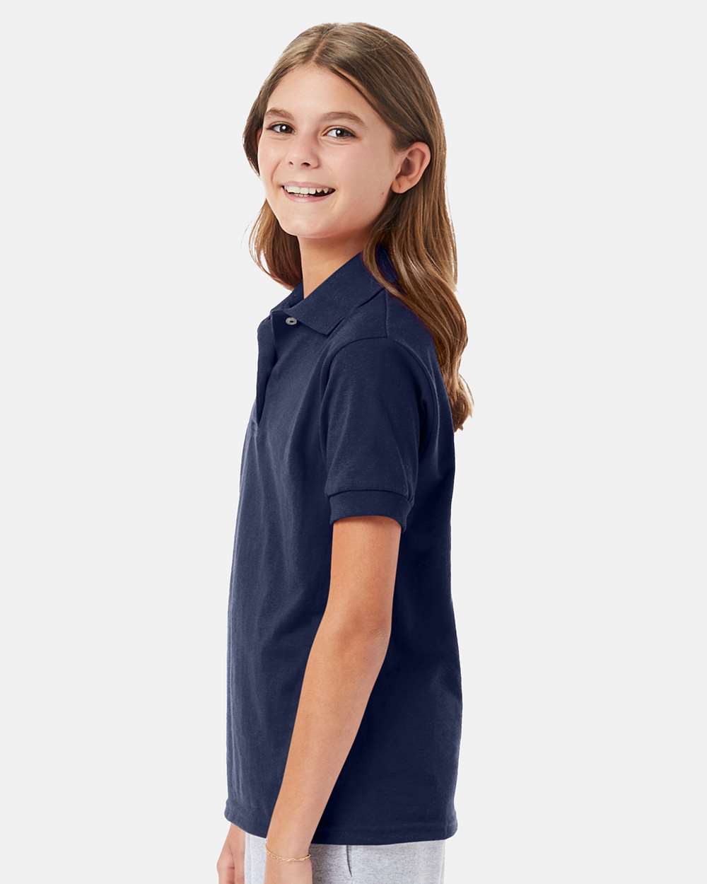 Youth Ecosmart® Jersey Polo - OnModelSide - B31000653 - Navy