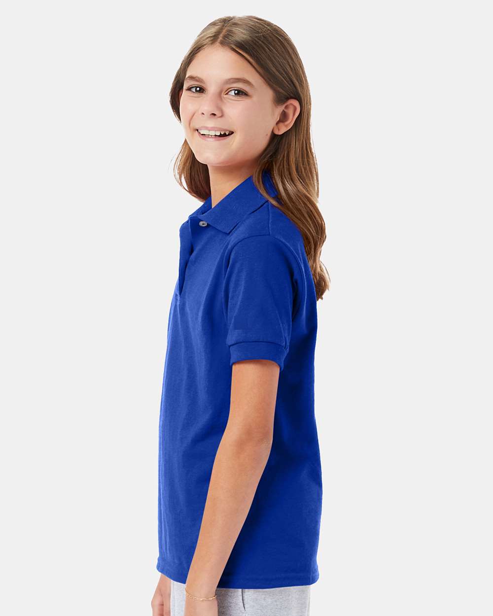 Youth Ecosmart® Jersey Polo - OnModelSide - B31000882 - Deep Royal