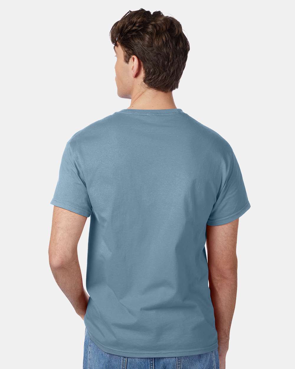 Unisex Authentic T-Shirt - OnModelBack - B00700373 - Stonewashed Blue