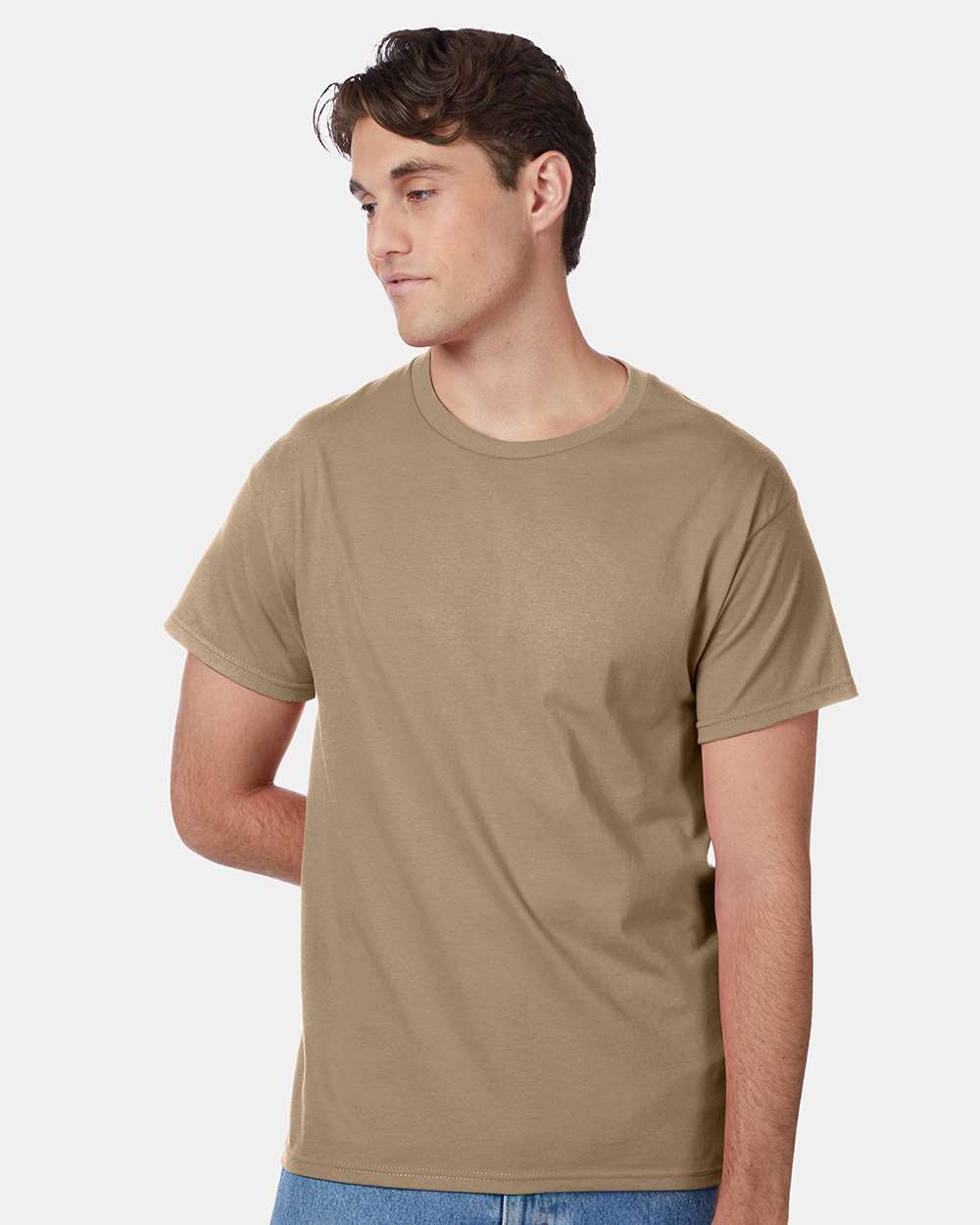 Unisex Authentic T-Shirt - OnModelFront - B00700363 - Pebble