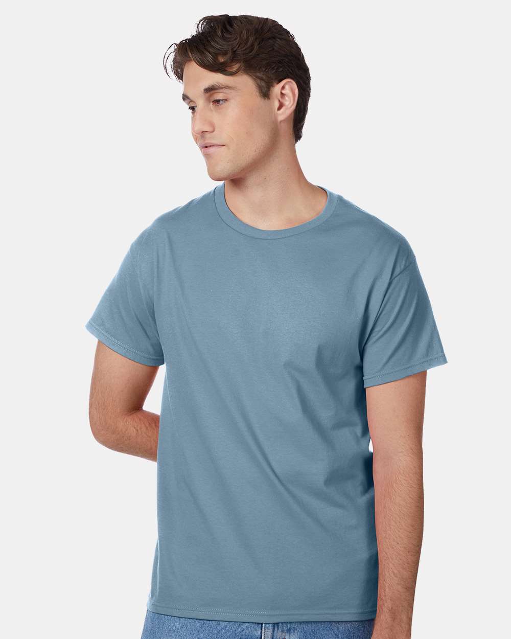 Unisex Authentic T-Shirt - OnModelFront - B00700373 - Stonewashed Blue
