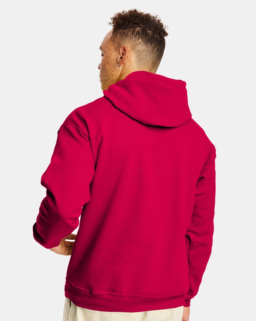 Unisex Ecosmart® Hooded Sweatshirt - OnModelBack - B22000063 - Athletic Crimson