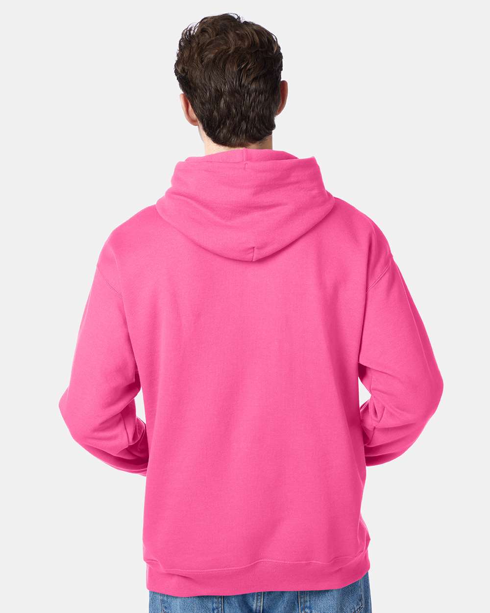 Unisex Ecosmart® Hooded Sweatshirt - OnModelBack - B22000143 - Safety Pink