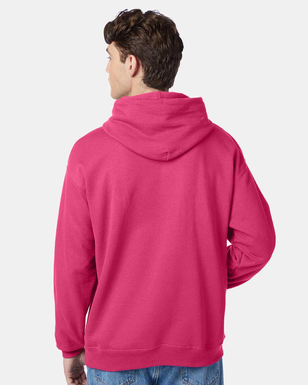 Unisex Ecosmart® Hooded Sweatshirt - OnModelBack - B22000303 - Wow Pink