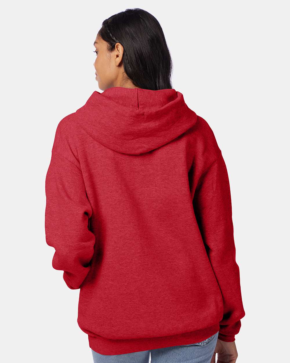 Unisex Ecosmart® Hooded Sweatshirt - OnModelBack - B22000713 - Heather Red