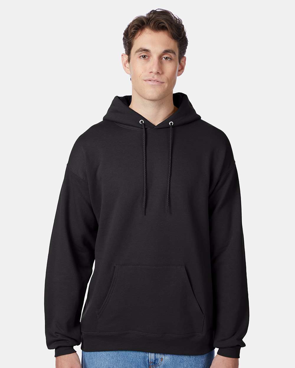 Unisex Ecosmart® Hooded Sweatshirt - OnModelFront - B22000503 - Black