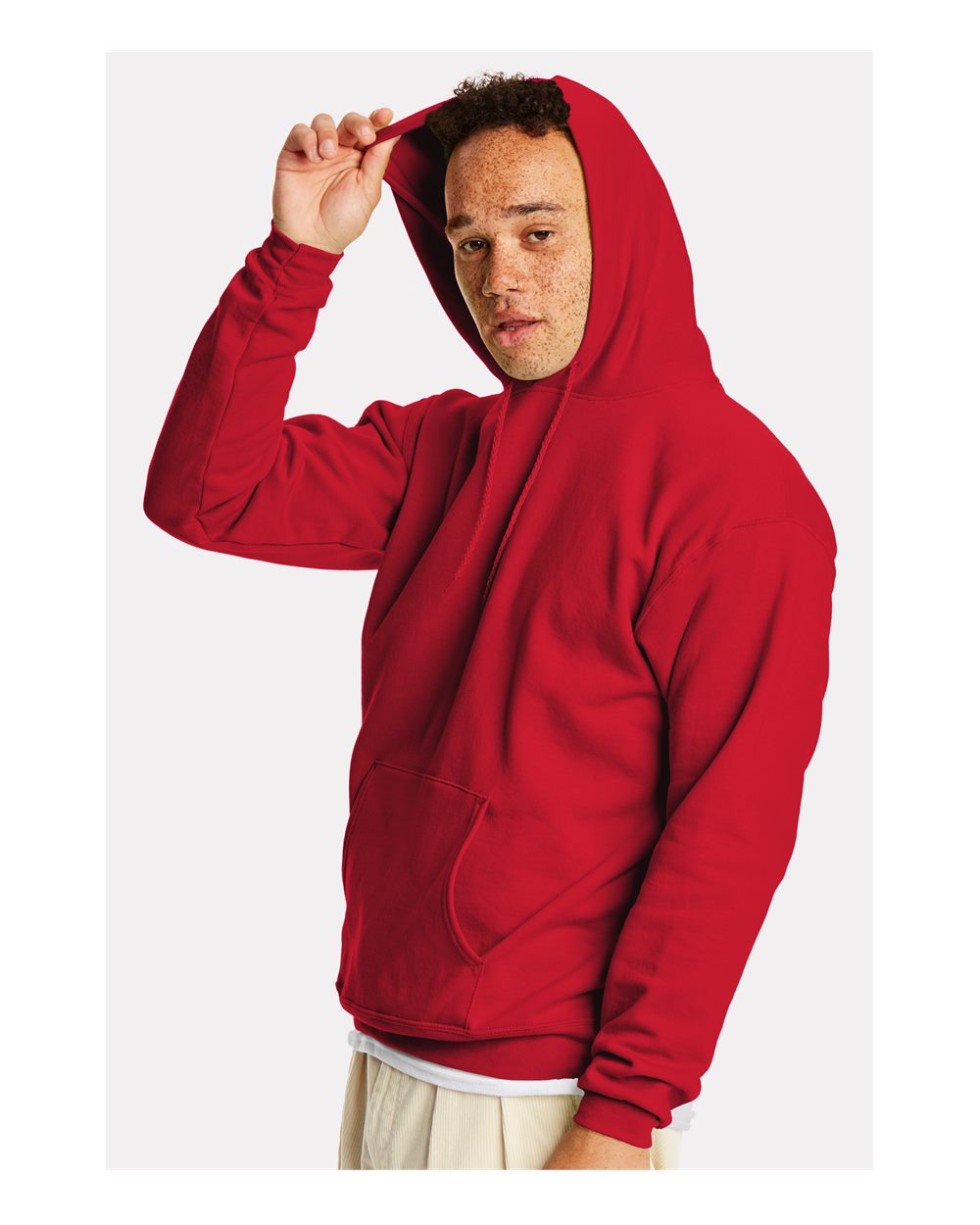 Unisex Ecosmart® Hooded Sweatshirt - OnModelSide - B22000063 - Athletic Crimson