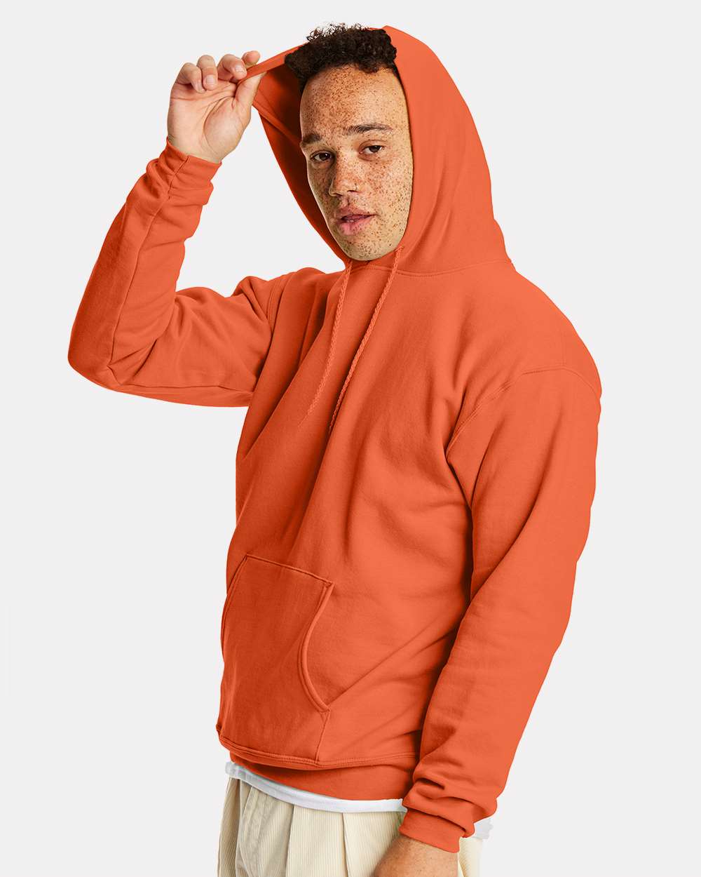 Unisex Ecosmart® Hooded Sweatshirt - OnModelSide - B22000113 - Texas Orange