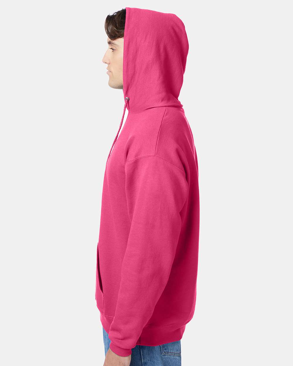 Unisex Ecosmart® Hooded Sweatshirt - OnModelSide - B22000303 - Wow Pink