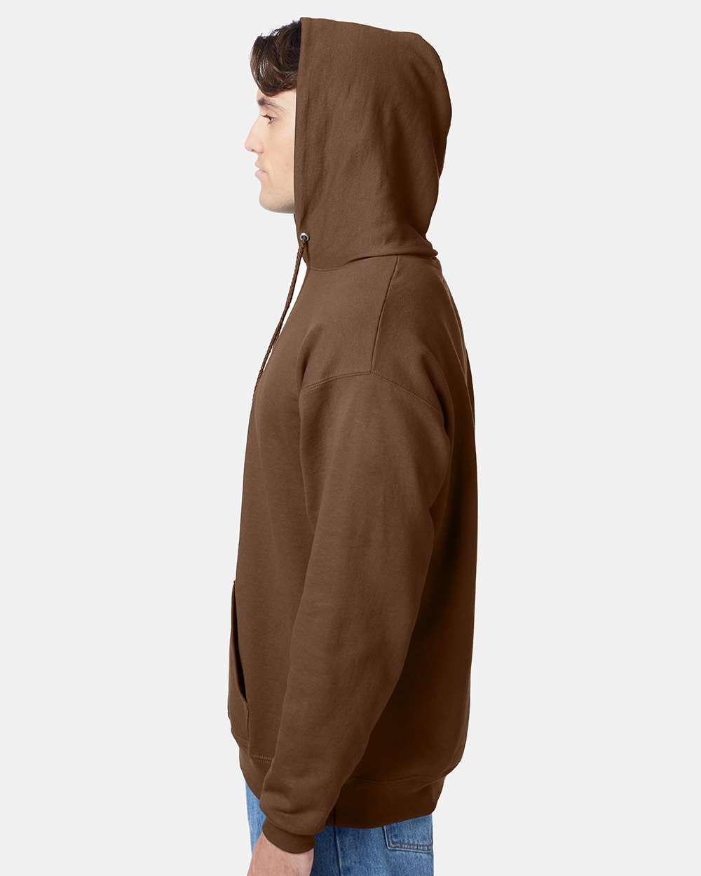 Unisex Ecosmart® Hooded Sweatshirt - OnModelSide - B22000623 - Army Brown