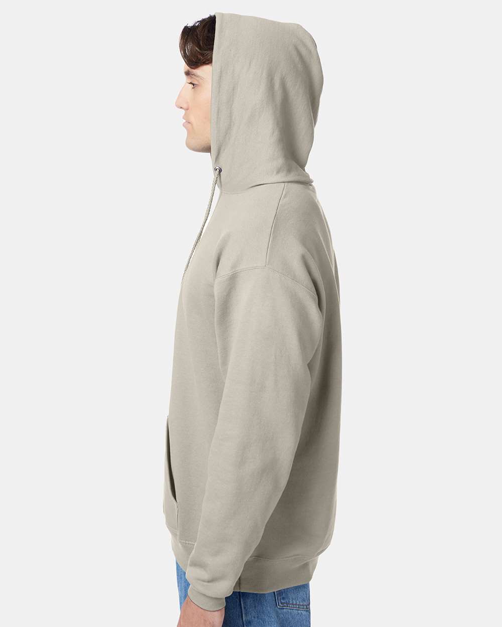 Unisex Ecosmart® Hooded Sweatshirt - OnModelSide - B22000733 - Sand
