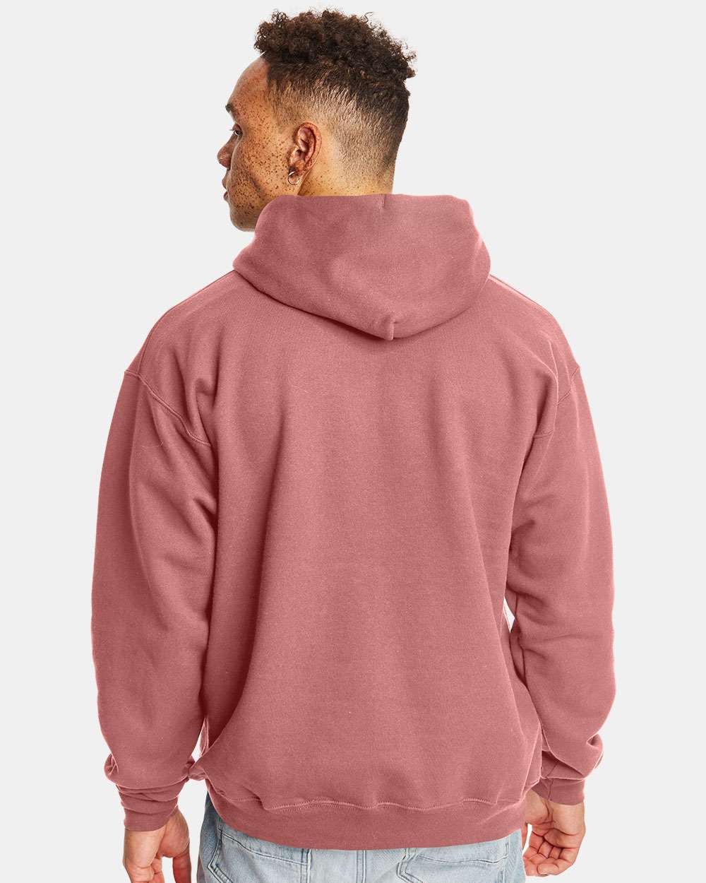 Unisex Ultimate Cotton® Hooded Sweatshirt - OnModelBack - B22200273 - Mauve