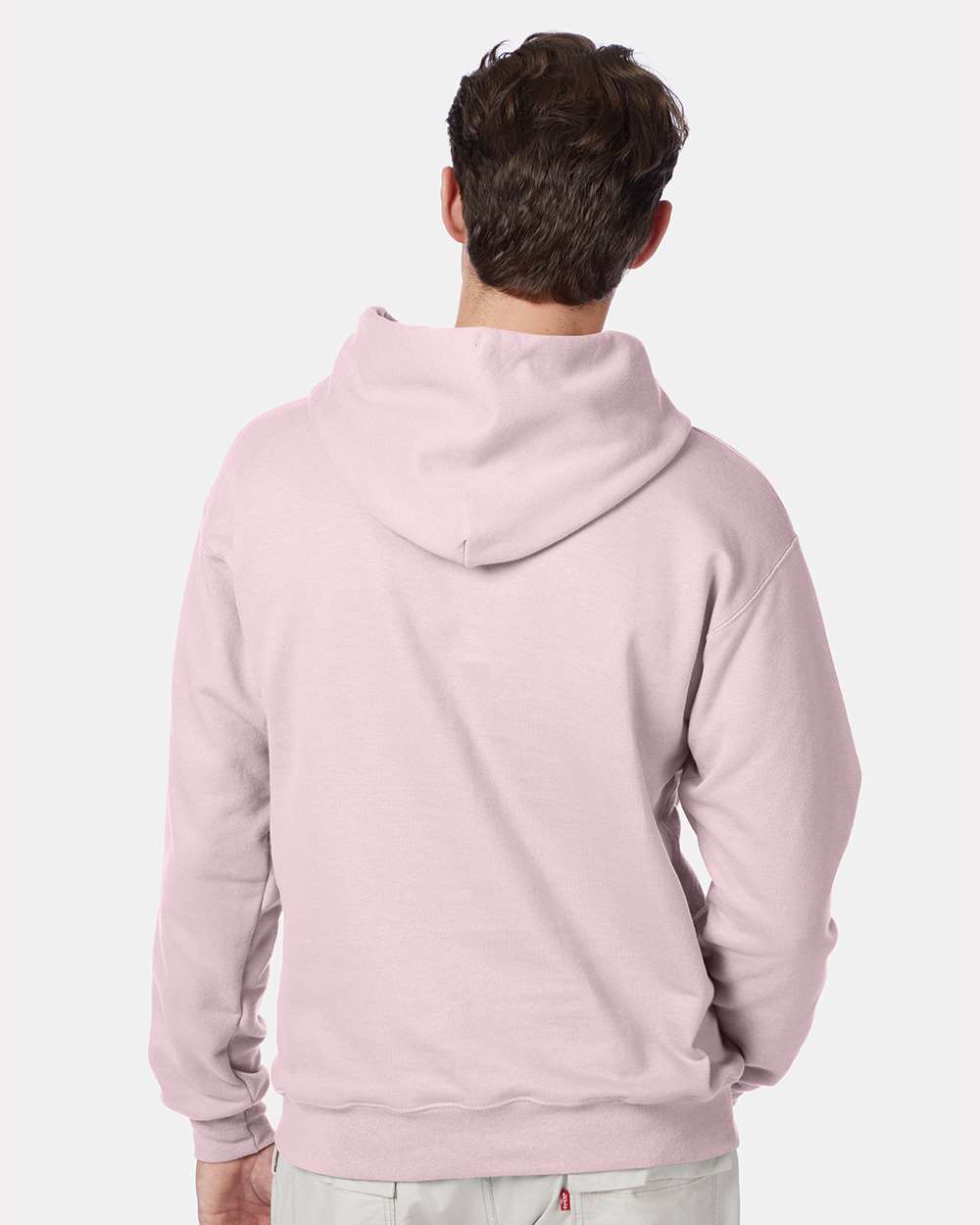 Unisex Ultimate Cotton® Hooded Sweatshirt - OnModelBack - B22200313 - Pale Pink