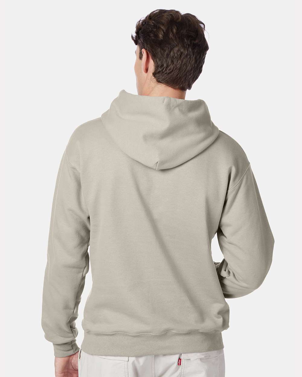 Unisex Ultimate Cotton® Hooded Sweatshirt - OnModelBack - B22200733 - Sand