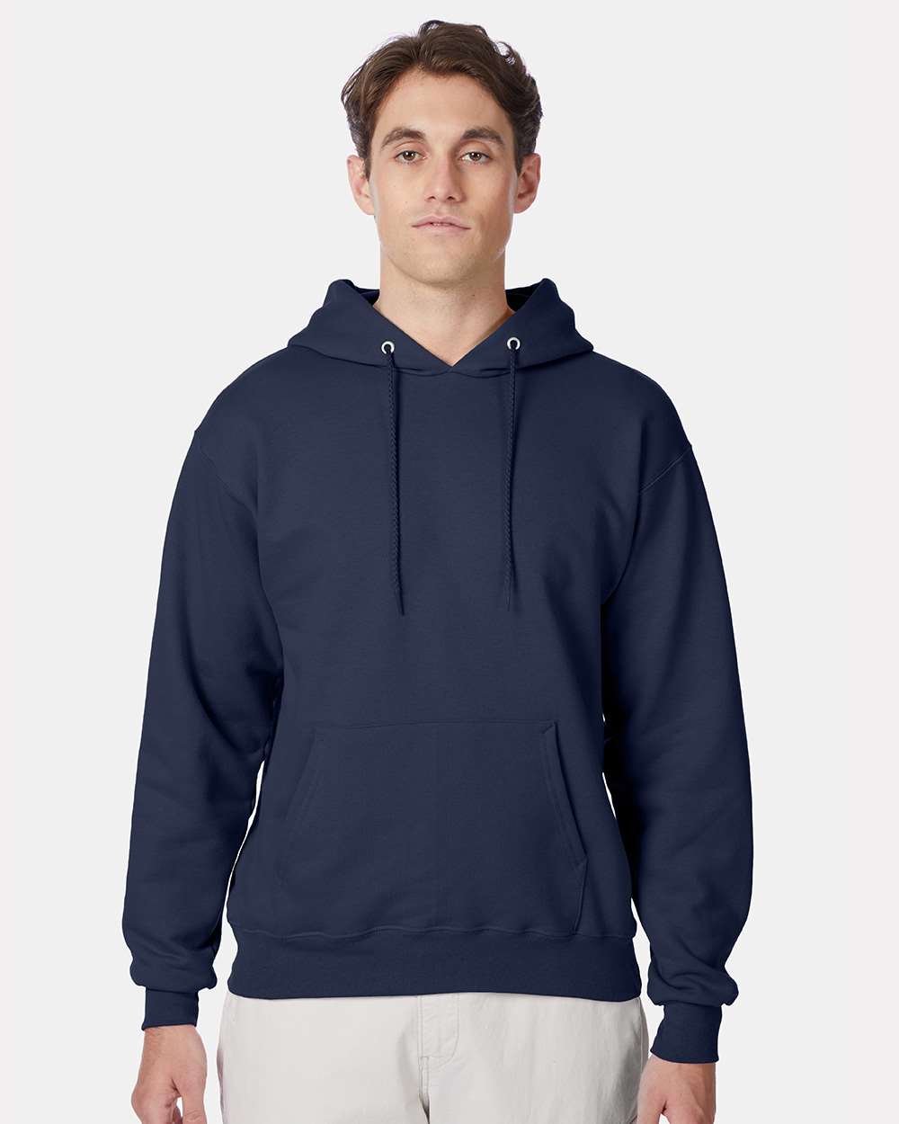 Unisex Ultimate Cotton® Hooded Sweatshirt - OnModelFront - B22200653 - Navy