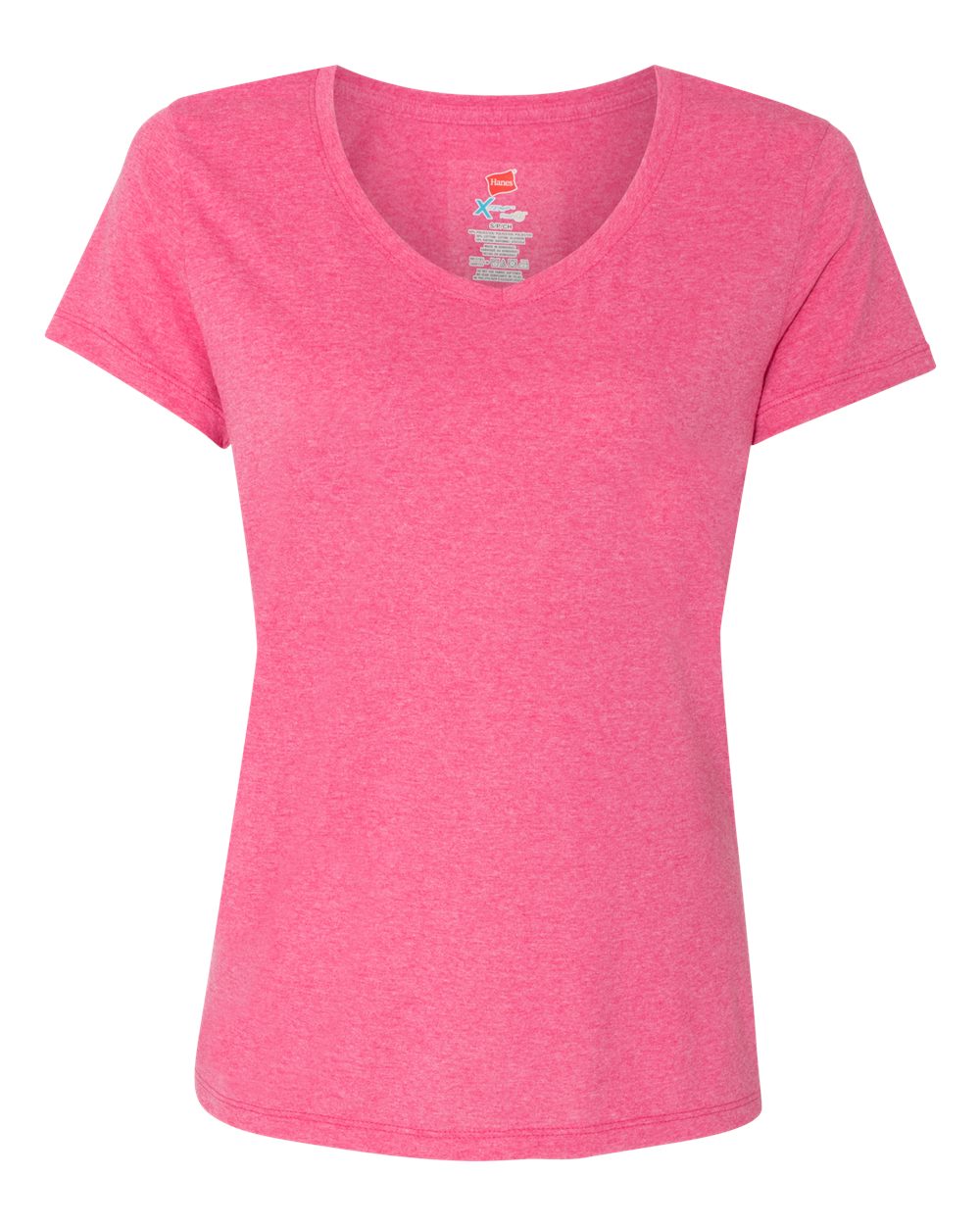 Women's Perfect-T Triblend V-Neck T-Shirt - Front - B34300303 - Jazzberry Pink Triblend