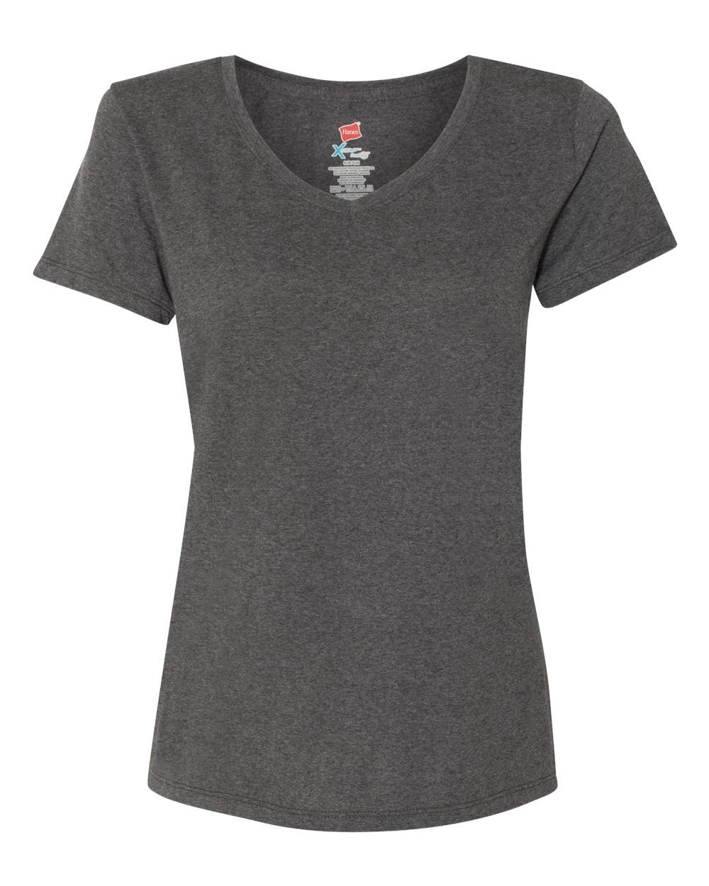 Women's Perfect-T Triblend V-Neck T-Shirt - Front - B34300513 - Slate Triblend