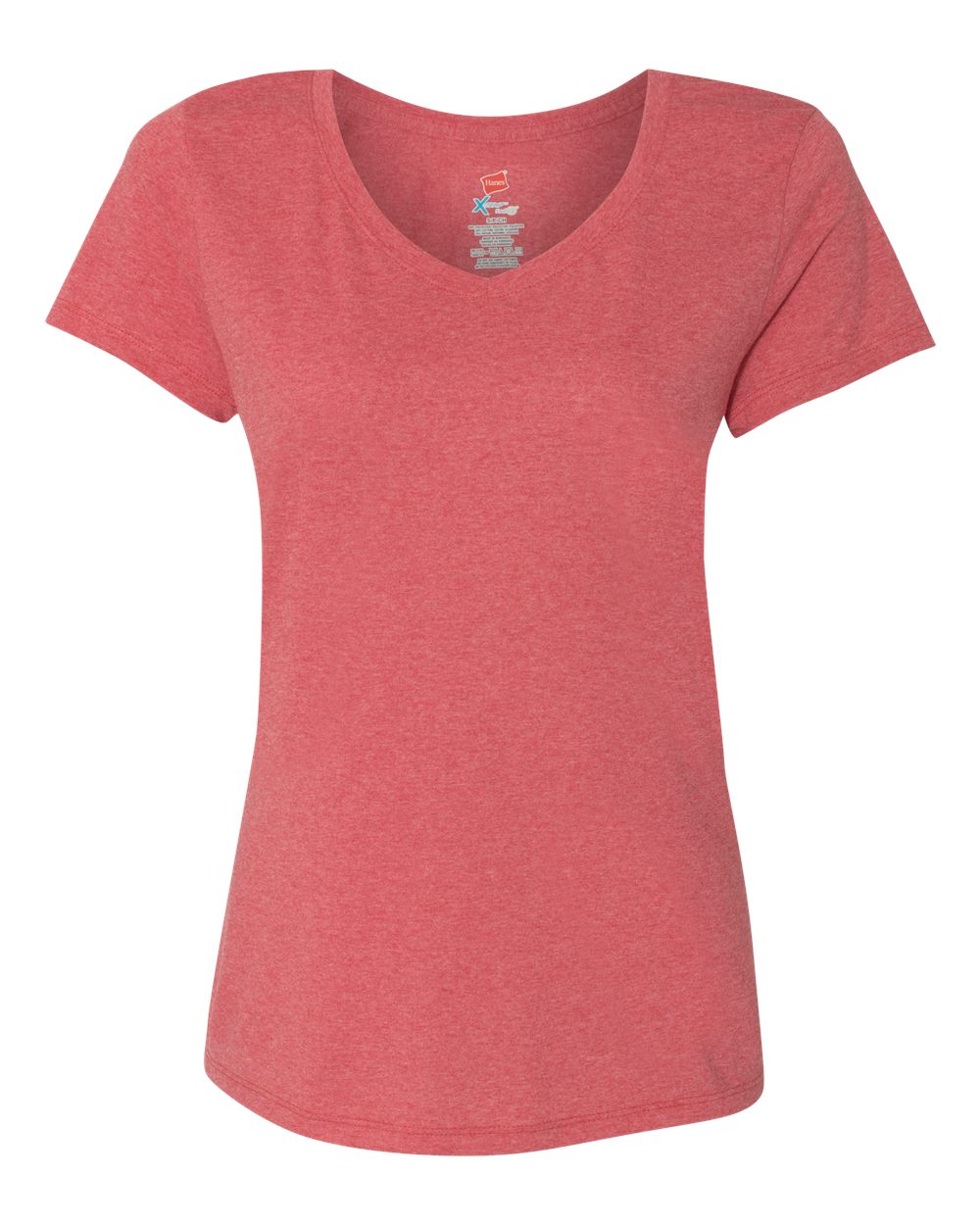 Women's Perfect-T Triblend V-Neck T-Shirt - Front - B34300703 - Red Triblend