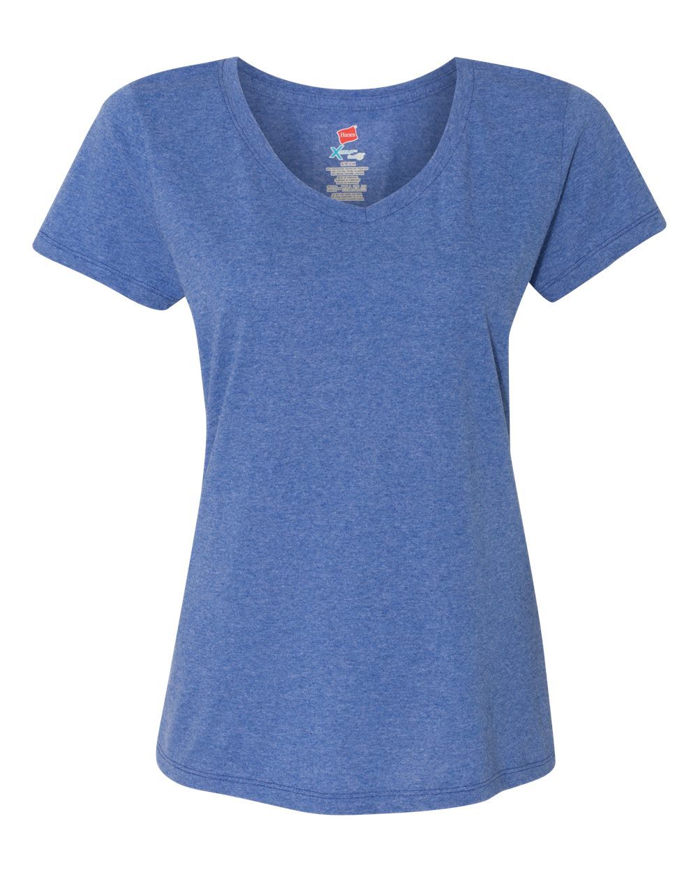 Women's Perfect-T Triblend V-Neck T-Shirt - Front - B34300883 - Royal Triblend