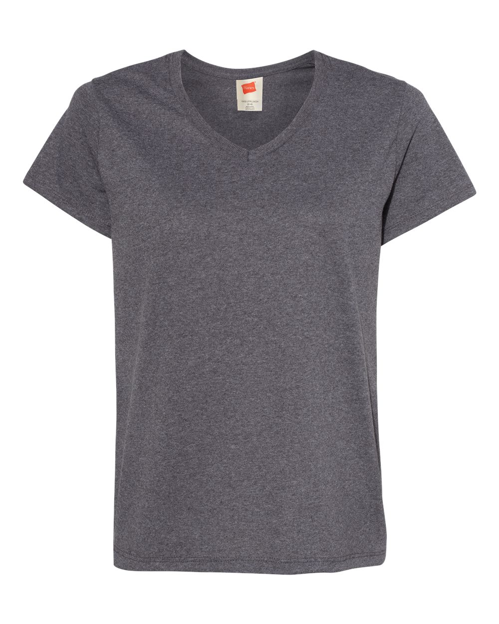 Women's Essential-T V-Neck T-Shirt - Front - B34600084 - Charcoal Heather