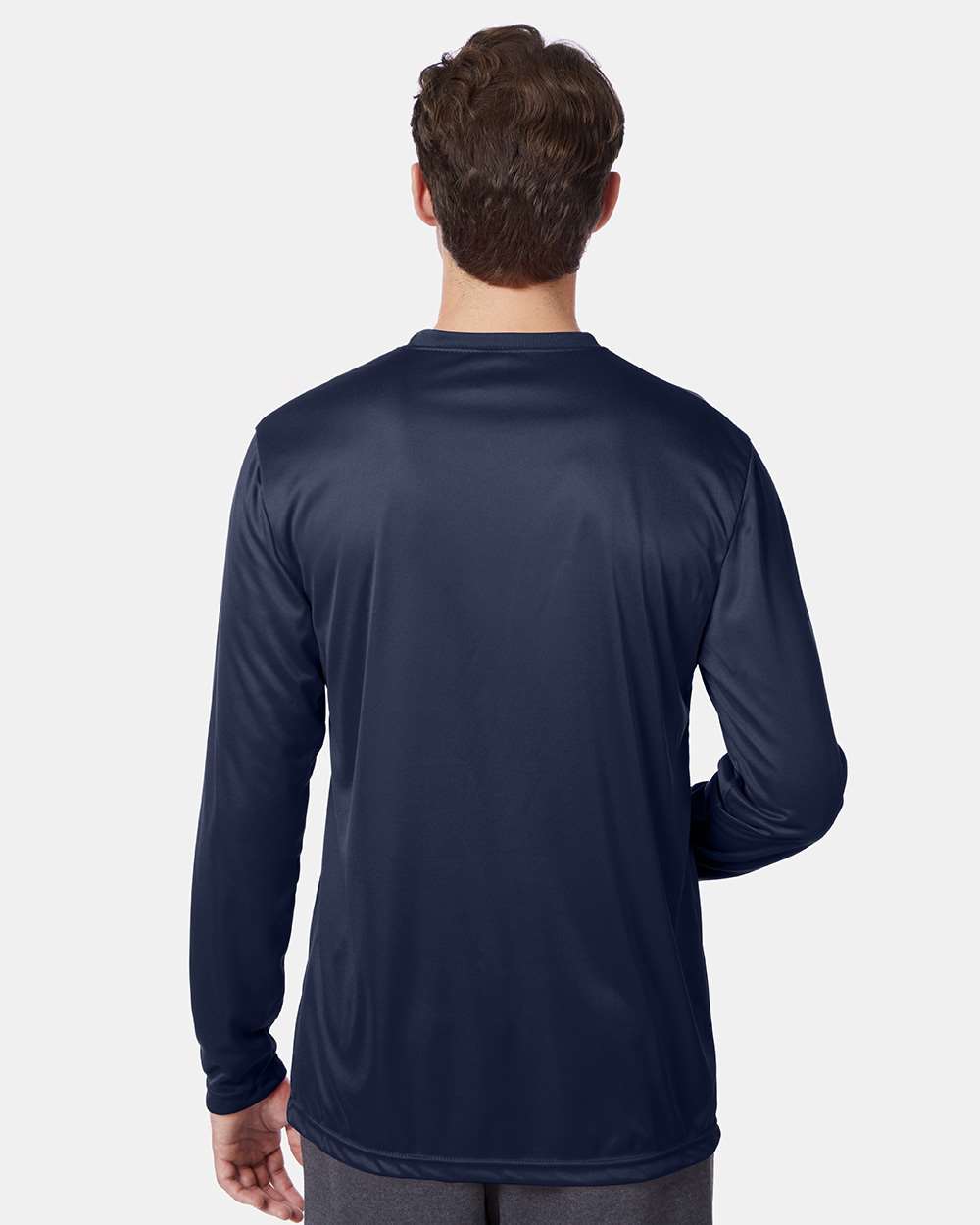 Unisex Cool DRI® Long Sleeve Performance T-Shirt - OnModelBack - B34700653 - Navy