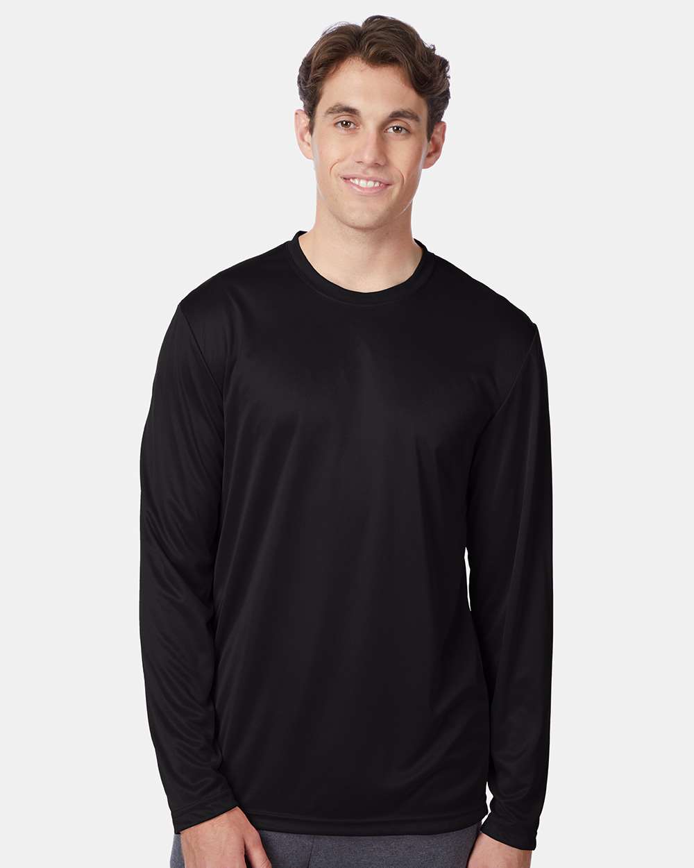 Unisex Cool DRI® Long Sleeve Performance T-Shirt - OnModelFront - B34700503 - Black