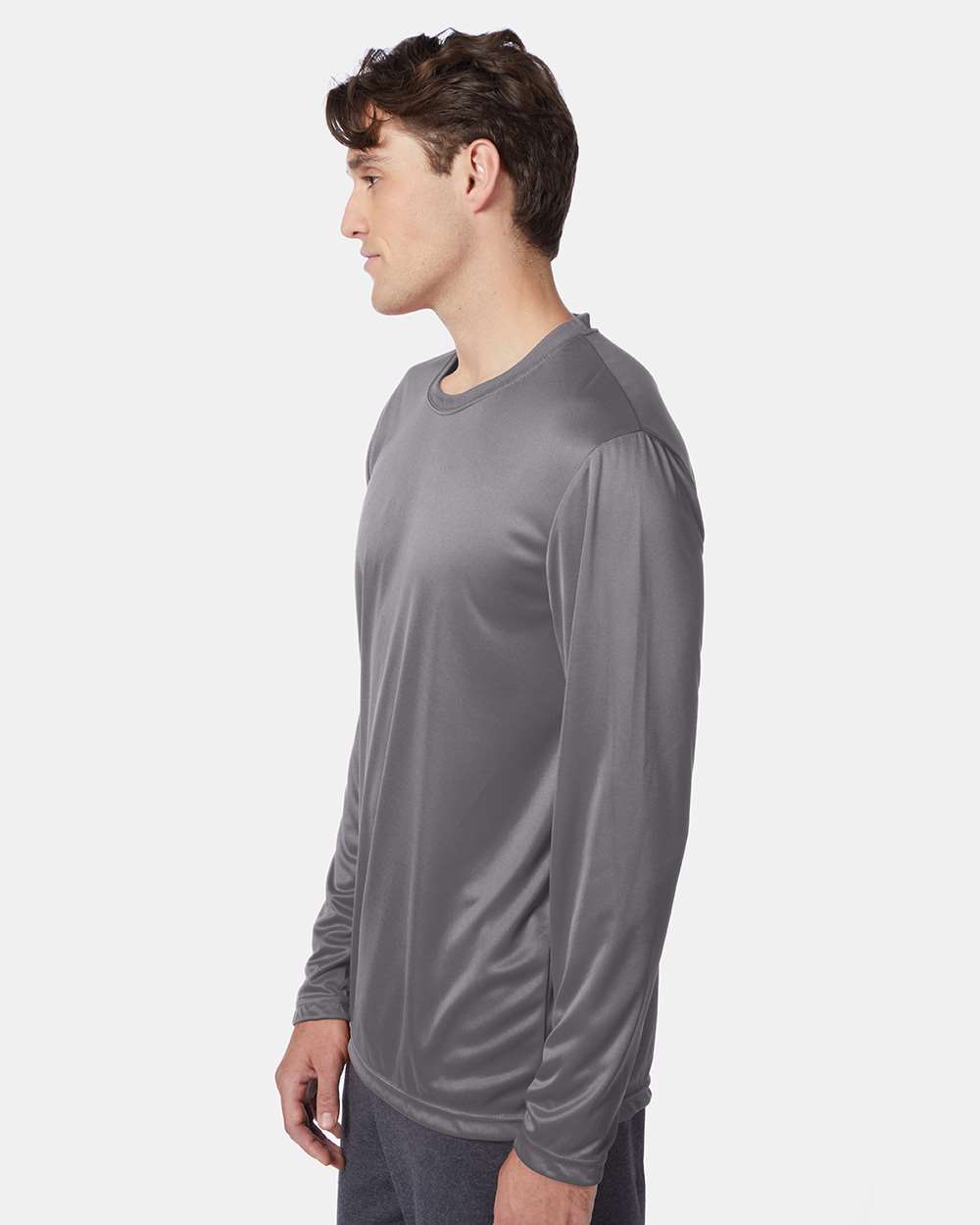 Unisex Cool DRI® Long Sleeve Performance T-Shirt - OnModelSide - B34700133 - Graphite